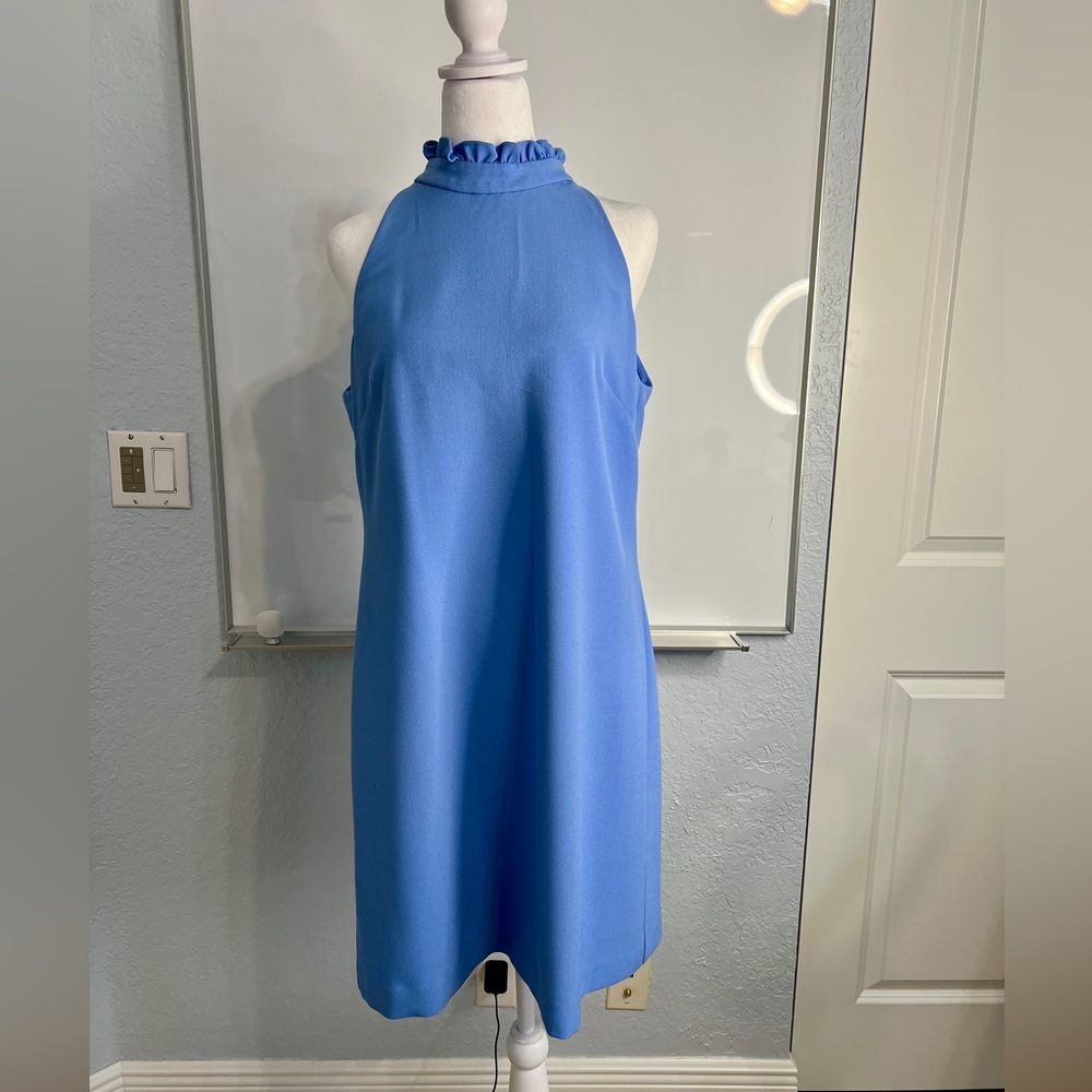 Vince Camuto Light Blue Dress 12 Ruffle Neckline